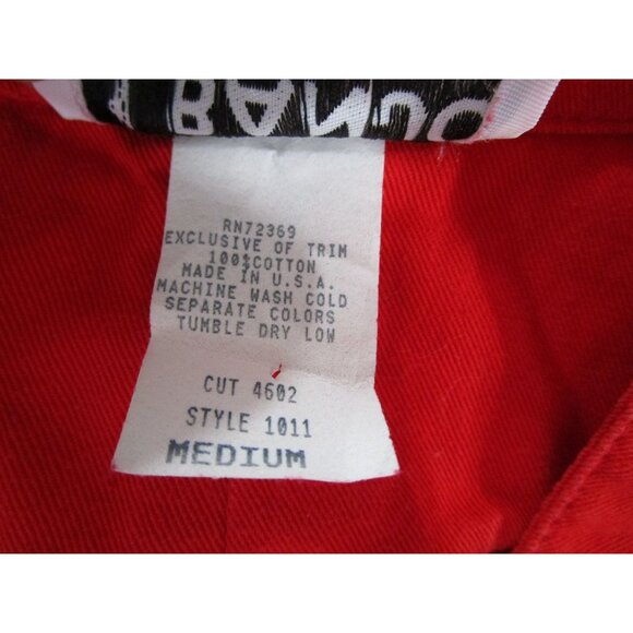 Vintage Banjo Red Heart Cut Out Buttons Crop Top Lace Accent USA Made Ladies M - Picture 5 of 16